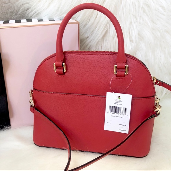 Kate Spade ♠️ NWT Red Mini Satchel/Crossbody Bag - Picture 7 of 8
